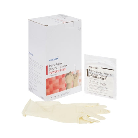 Surgical Glove McKesson Perry Performance Plus Size 7.5 Sterile Latex Standard Cuff Length Smooth Cream Not Chemo Approved (PR)