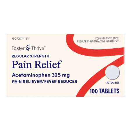 Pain Relief Foster Thrive 325 mg Strength Acetaminophen Tablet 100 per Bottle (BT)