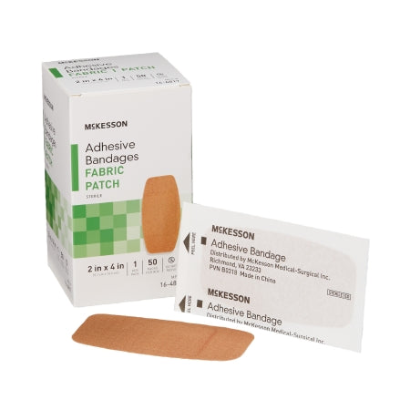 Adhesive Strip McKesson 2 X 4 Inch Fabric Rectangle Tan Sterile (BX)