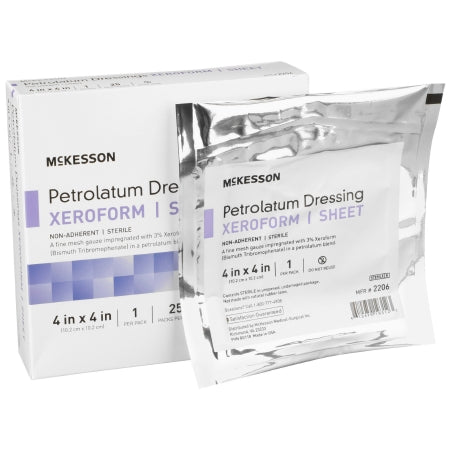 Xeroform Petrolatum Impregnated Dressing McKesson Square 4 X 4 Inch Sterile (EA)