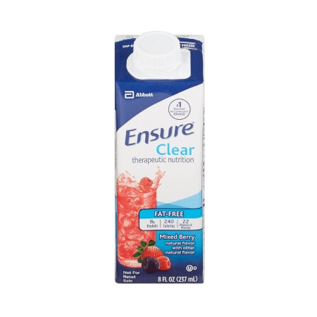 Oral Supplement Ensure® Clear Therapeutic Nutrition Mixed Berry Flavor Ready to Use 8 oz. Carton