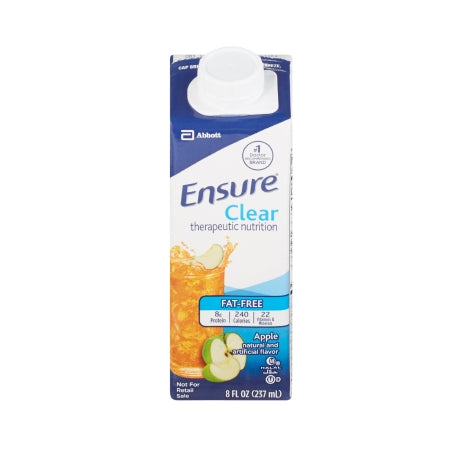 Oral Supplement Ensure® Clear Therapeutic Nutrition Apple Flavor Ready to Use 8 oz. Carton