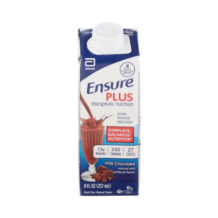 Oral Supplement Ensure® Plus Therapeutic Nutrition Milk Chocolate Flavor Ready to Use 8 oz. Carton