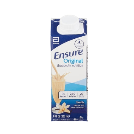 Oral Supplement Ensure® Original Therapeutic Nutrition Shake Vanilla Flavor Ready to Use 8 oz. Carton