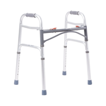 Folding Walker Adjustable Height McKesson Aluminum Frame 350 lbs. Weight Capacity 25 to 32 Inch Height