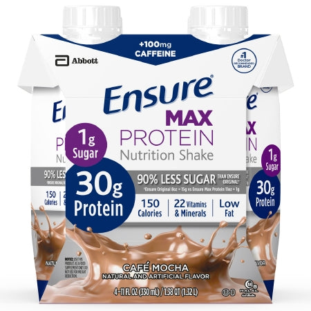 Oral Protein Supplement Ensure® Max Protein Nutrition Shake Café Mocha Flavor Ready to Use 11 oz. Carton