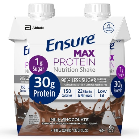 Oral Protein Supplement Ensure® Max Protein Nutrition Shake Milk Chocolate Flavor Ready to Use 11 oz. Carton