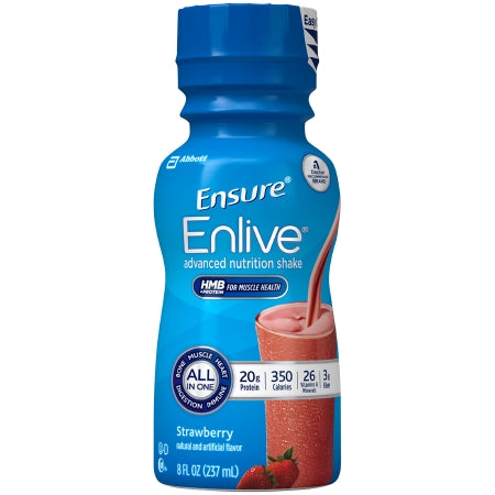 Oral Supplement Ensure® Enlive® Advanced Nutrition Shake Strawberry Flavor Ready to Use 8 oz. Bottle