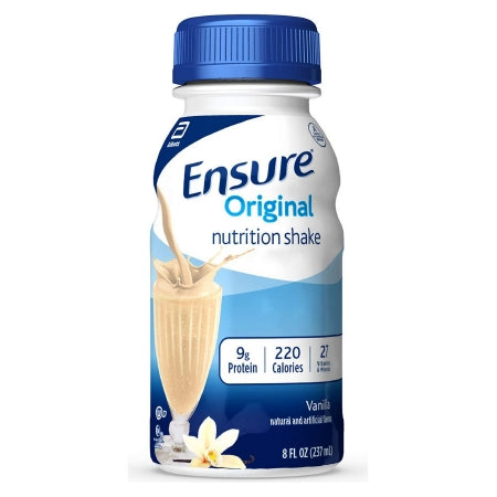 Oral Supplement Ensure® Original Therapeutic Nutrition Shake Vanilla Flavor Ready to Use 8 oz. Bottle