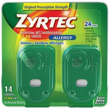 Allergy Relief Zyrtec® 10 mg Strength Tablet 14 per Box