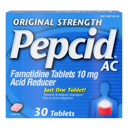 Antacid Pepcid® AC 10 mg Strength Tablet 30 per Box