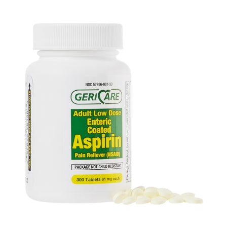Pain Relief Geri-Care® 81 mg Strength Aspirin Tablet 300 per Bottle