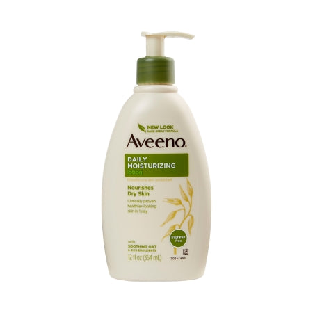 Hand and Body Moisturizer Aveeno® 12 oz. Pump Bottle Unscented Lotion