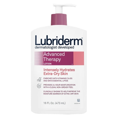 Hand and Body Moisturizer Lubriderm® Advanced Therapy 16 oz. Pump Bottle Scented Lotion
