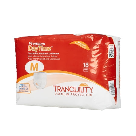 Unisex Adult Absorbent Underwear Tranquility® Premium DayTime™ Pull On with Tear Away Seams Medium Disposable Heavy Absorbency