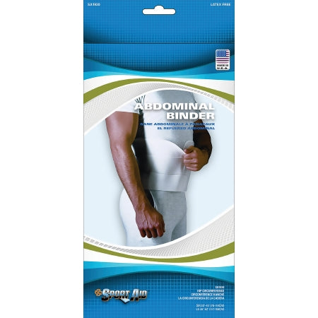 Abdominal Binder Sport-Aid™ Large Hook and Loop Closure 46 to 62 Inch Waist Circumference 9 Inch Width Adult