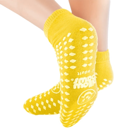 Slipper Socks Pillow Paws® Risk Alert® Terries™ One Size Fits Most Yellow Ankle High