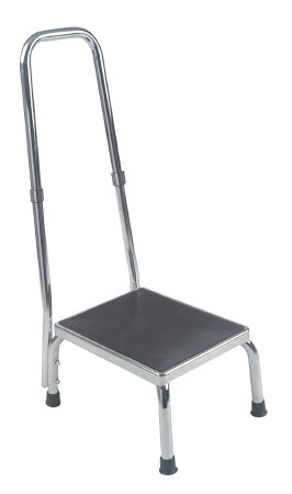 Step Stool with Handrail 1 Step Steel Frame 5-1/4 Inch Step Height