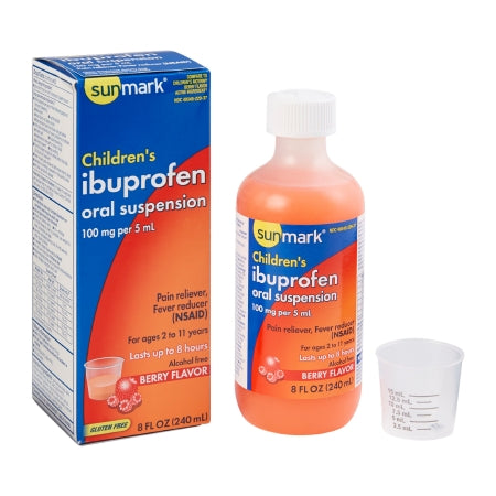 Children's Pain Relief sunmark® 100 mg / 5 mL Strength Ibuprofen Oral Suspension 8 oz.