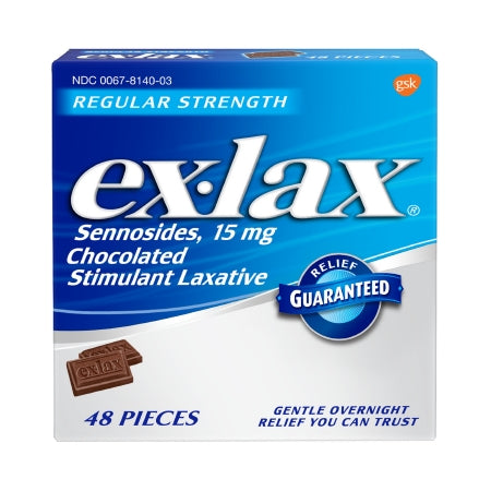 Laxative Ex-lax® Chocolate Flavor Tablet 48 per Box 15 mg Strength Sennosides