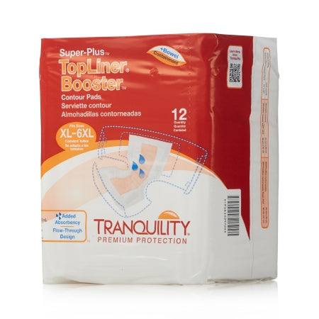 Incontinence Booster Pad Tranquility® Top Liner® Contour 14 X 32 Inch Heavy Absorbency Superabsorbant Core One Size Fits Most Adult Unisex Disposable