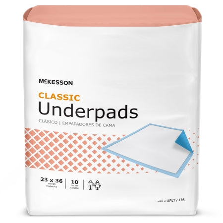 Underpad McKesson Classic Plus 23 X 36 Inch Disposable Fluff / Polymer Light Absorbency