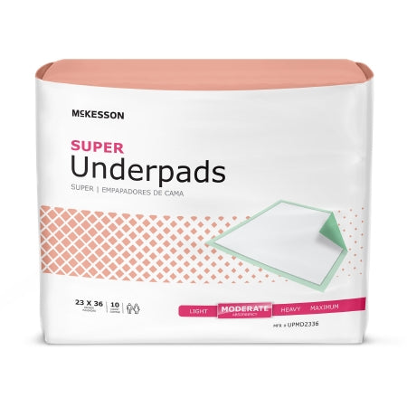 Underpad McKesson Super 23 X 36 Inch Disposable Fluff / Polymer Moderate Absorbency