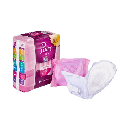 Bladder Control Pad Poise® 3 X 11 Inch Length Heavy Absorbency Absorb-Loc® Core Regular Adult Female Disposable