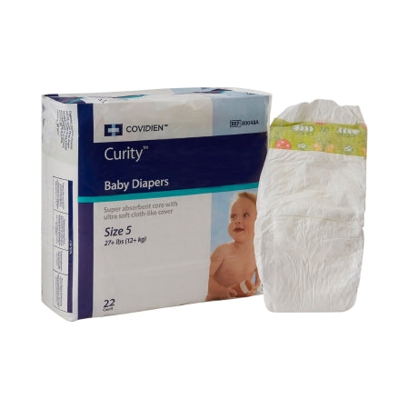 Unisex Baby Diaper Curity™ Size 5 Disposable Heavy Absorbency