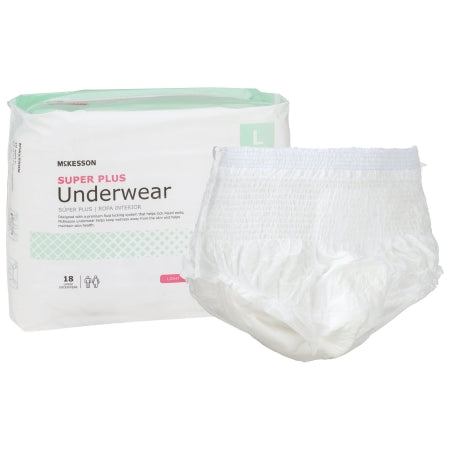 Unisex Adult Absorbent Underwear McKesson Super Plus Pull On with Tear Away Seams Large Disposable Moderate Absorbency