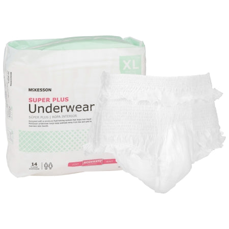 Unisex Adult Absorbent Underwear McKesson Super Plus Pull On with Tear Away Seams X-Large Disposable Moderate Absorbency