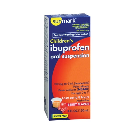 Children's Pain Relief sunmark® 100 mg / 5 mL Strength Ibuprofen Oral Suspension 4 oz.
