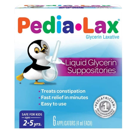 Laxative Pedia-Lax® Suppository 6 per Box 2.8 Gram Strength Glycerin
