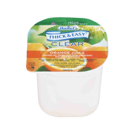 Thickened Beverage Thick  Easy® 4 oz. Portion Cup Orange Juice Flavor Ready to Use Nectar Consistency