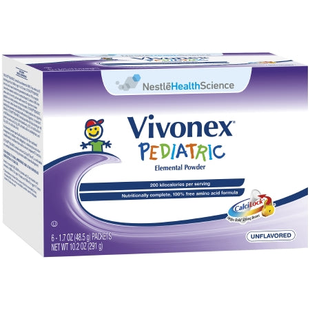 Pediatric Elemental Oral Supplement / Tube Feeding Formula Vivonex® Pediatric Unflavored 1.7 oz. Individual Packet Powder