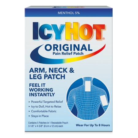 Topical Pain Relief Icy Hot® 5% Strength Menthol Patch 5 per Box