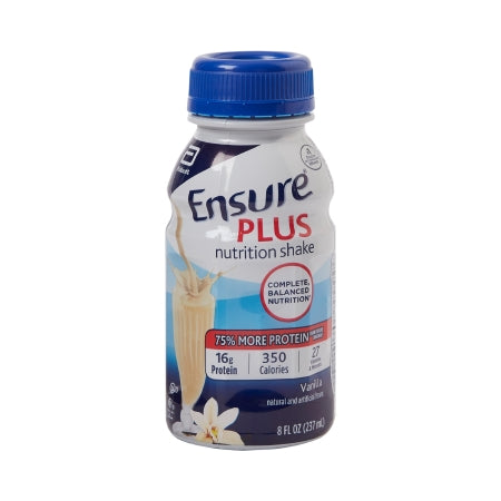 Oral Supplement Ensure® Plus Nutrition Shake Vanilla Flavor Ready to Use 8 oz. Bottle