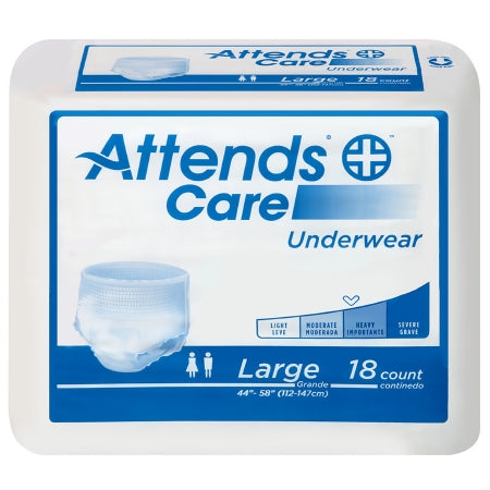 Unisex Adult Absorbent Underwear Attends® Care Pull On with Tear Away Seams Regular Disposable Moderate Absorbency