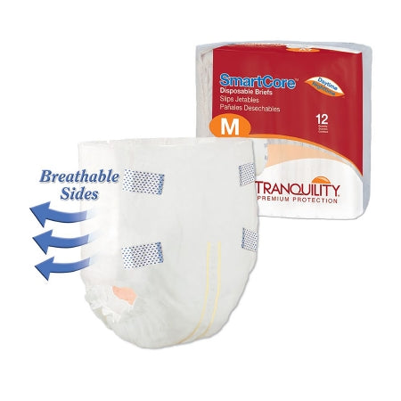 Unisex Adult Incontinence Brief Tranquility SmartCore™ Medium Disposable Heavy Absorbency