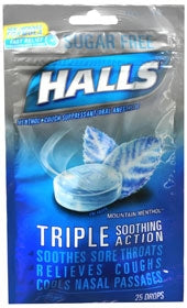 Cold and Cough Relief Halls® 5.8 mg Strength Lozenge 25 per Bag