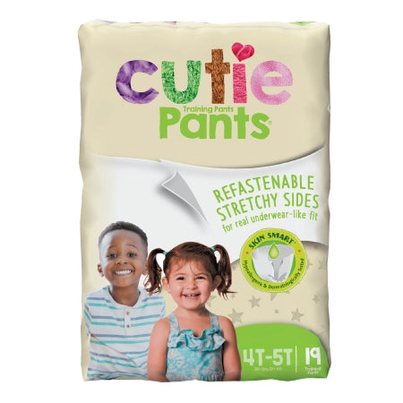 Unisex Toddler Training Pants Cutie Pants® Pull On with Tear Away Seams Size 4T to 5T Disposable Heavy Absorbency