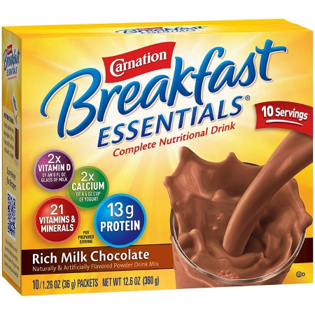 Oral Supplement Carnation Breakfast Essentials® Rich Milk Chocolate Flavor Powder 36 Gram Individual Packet