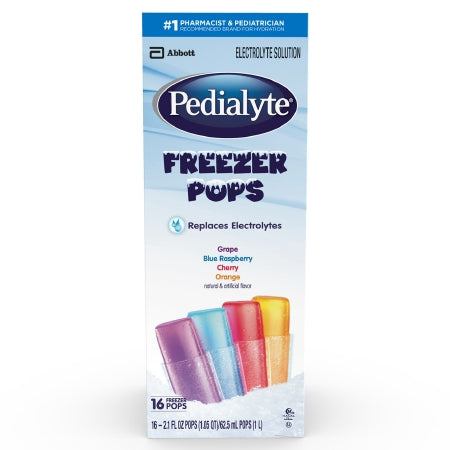 Pediatric Oral Electrolyte Freezer Pop Pedialyte® Grape / Blue Raspberry / Cherry / Orange Flavor 2.1 oz. Individual Packet Ready to Use