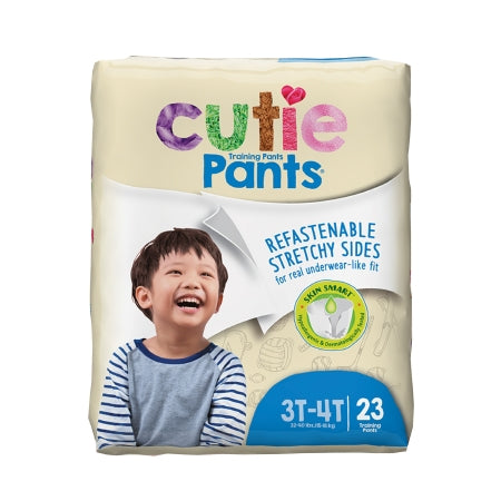Male Toddler Training Pants Cutie Pants® Size 3T to 4T Disposable Heavy Absorbency