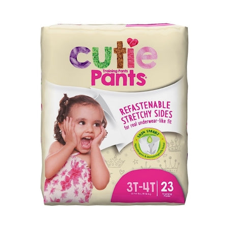Female Toddler Training Pants Cutie Pants® Size 3T to 4T Disposable Heavy Absorbency