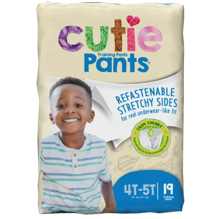 Male Toddler Training Pants Cutie Pants® Pull On with Tear Away Seams Size 4T to 5T Disposable Heavy Absorbency