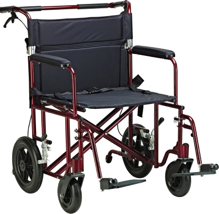 Transport Wheelchair drive™ 450 lbs. Weight Capacity Full Length / Fixed Height / Padded Arm Black Upholstery