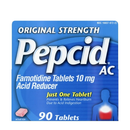 Antacid Pepcid® AC 10 mg Strength Tablet 90 per Bottle