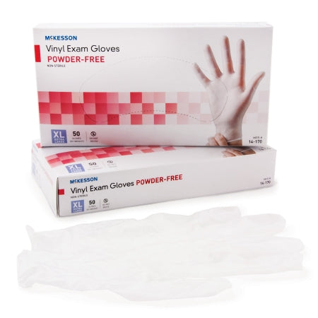 Exam Glove McKesson Confiderm® X-Large NonSterile Vinyl Standard Cuff Length Smooth Clear Not Chemo Approved