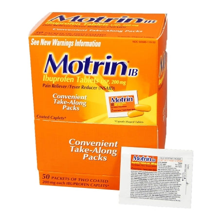 Pain Relief Motrin® IB 200 mg Strength Ibuprofen Caplet 50 per Box